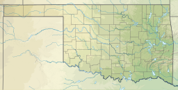 Location of Elmer Thomas Lake in Oklahoma, USA.