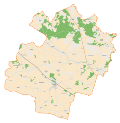 Mapa konturowa gminy Baboszewo, u góry po prawej znajduje się punkt z opisem „Dziektarzewo”