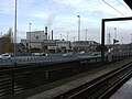 Viaduct langs metrostation Vilette van de métro léger de Charleroi.