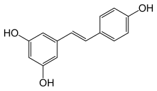 Structuurformule van trans-resveratrol