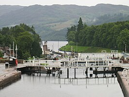 Het beginpunt van het kanaal nabij Fort William