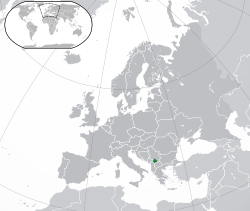 Geografisk plassering av Kosovo