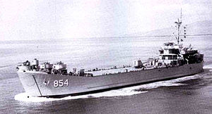 USS Kemper County (LST-854) underway, date and place unknown