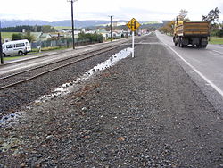 The main street in Ohai running parallel with the Ohai Line