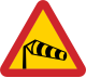 Sweden side winds warning sign.