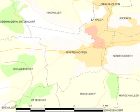 Poziția localității Pfaffenhoffen