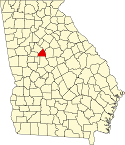 map of Georgia highlighting Butts County