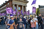 Demonstration för Edward Snowden på Mynttorget i Stockholm med bland annat Piratpartiet.