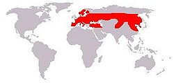 Su área de distribución en Eurasia