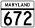 Maryland Route 672 marker