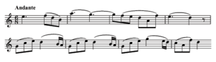 Two staves of printed music notation