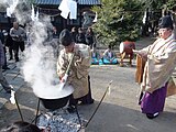 美和神社（山梨県笛吹市）の湯立神事（2011年2月8日撮影）