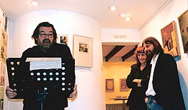 Presentatie Canto Collectie in Museum Møhlmann (links Maarten van Rossem, rechts het echtpaar Møhlmann)