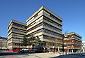 Stadtbibliothek (erbaut 1979), Blick von der Leonhard-Tietz-Straße