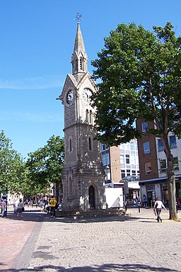 Klocktorn på Market Square i Aylesbury