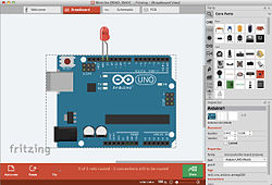 Fritzing con la vista breadboard