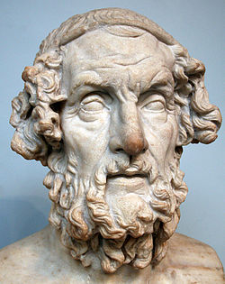 Idealized portrayal of Homer dating to the Hellenistic period. British Museum.