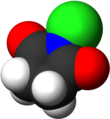 Space-filling model of the N-chlorosuccinimide molecule