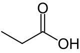 Structuurformule van propionzuur