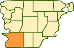 Location of Río Senguer Depairtment