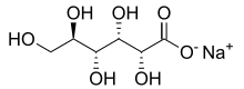 Structuurformule van natriumgluconaat