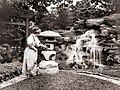 c.1920 photo of Mrs. F. A. Seiberling in Japanese garden at Stan Hywet Hall & Gardens (built in 1916)