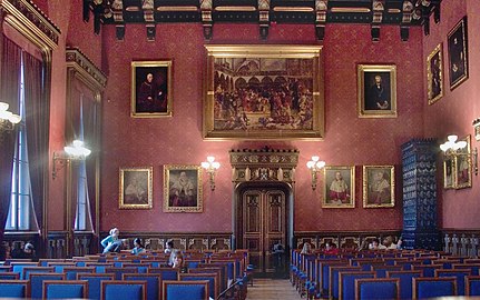 L'assemblée Aula de l'université Jagellonne à Cracovie en Pologne