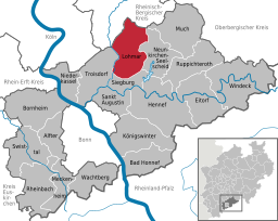 Läget för staden Lohmar i Rhein-Sieg-Kreis