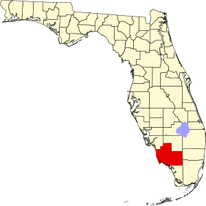 Map of Florida highlighting Collier County