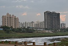 High-rise buildings, seen across water