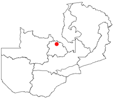 Location of Chingola in Zambia