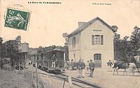 La gare de Cléguérec au début du XXe siècle (carte postale Le Cunf).