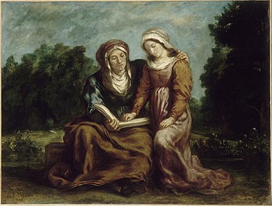 L'Éducation de la Vierge par Eugène Delacroix, 1842.