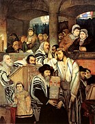 Jews Praying in the Synagogue on Yom Kippur, Maurycy Gottlieb, 1878