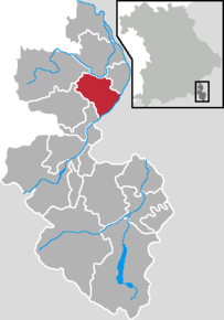 Poziția Ainring pe harta districtului Berchtesgadener Land