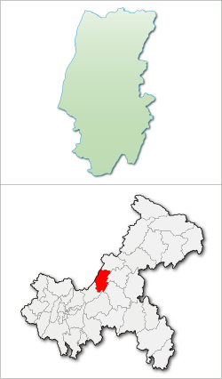 重慶市中の墊江県の位置