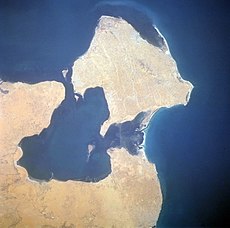 Fotografía de satélite da illa de Djerba.