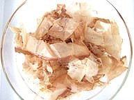 Katsuobushi shavings from a package