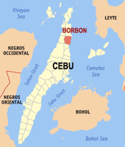 Mapa ning Cebu ampong Borbon ilage