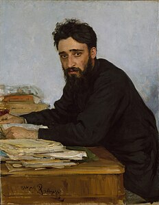 Retrato más conocíu del escritor Vsévolod Garshin (1884)