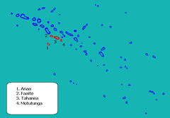 Localização da comuna de Anaa (a vermelho) em Tuamotu-Gambier