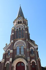 Façade de l'église actuelle reconstruite dans les années 1920.