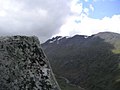 Ben Nevis: the summit is out of sight to the left, the neighbouring peak of Carn Mor Dearg is visible to the right