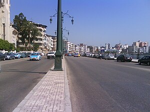 Damietta's Corniche along the نیل.