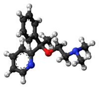 Ball-and-stick model of the doxylamine molecule