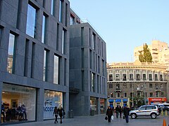 Stalinist architecture blends with the post-modernism of Dnipro's 'Passage' shopping and entertainment centre[233]