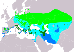 Distribución de Remiz pendulinus