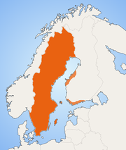 Map of the major Swedish-speaking areas