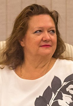 Gina Rinehart kirjansa julkistamistilaisuudessa vuonna 2015.