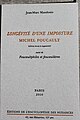 Longévité d'une imposture : Michel Foucault par Jean-Marc Mandosio.